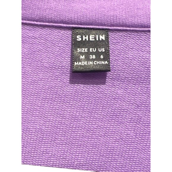 Shein Womens Long Sleeve Purple Shirt Button-Up Collar Size M - Picture 6 of 7
